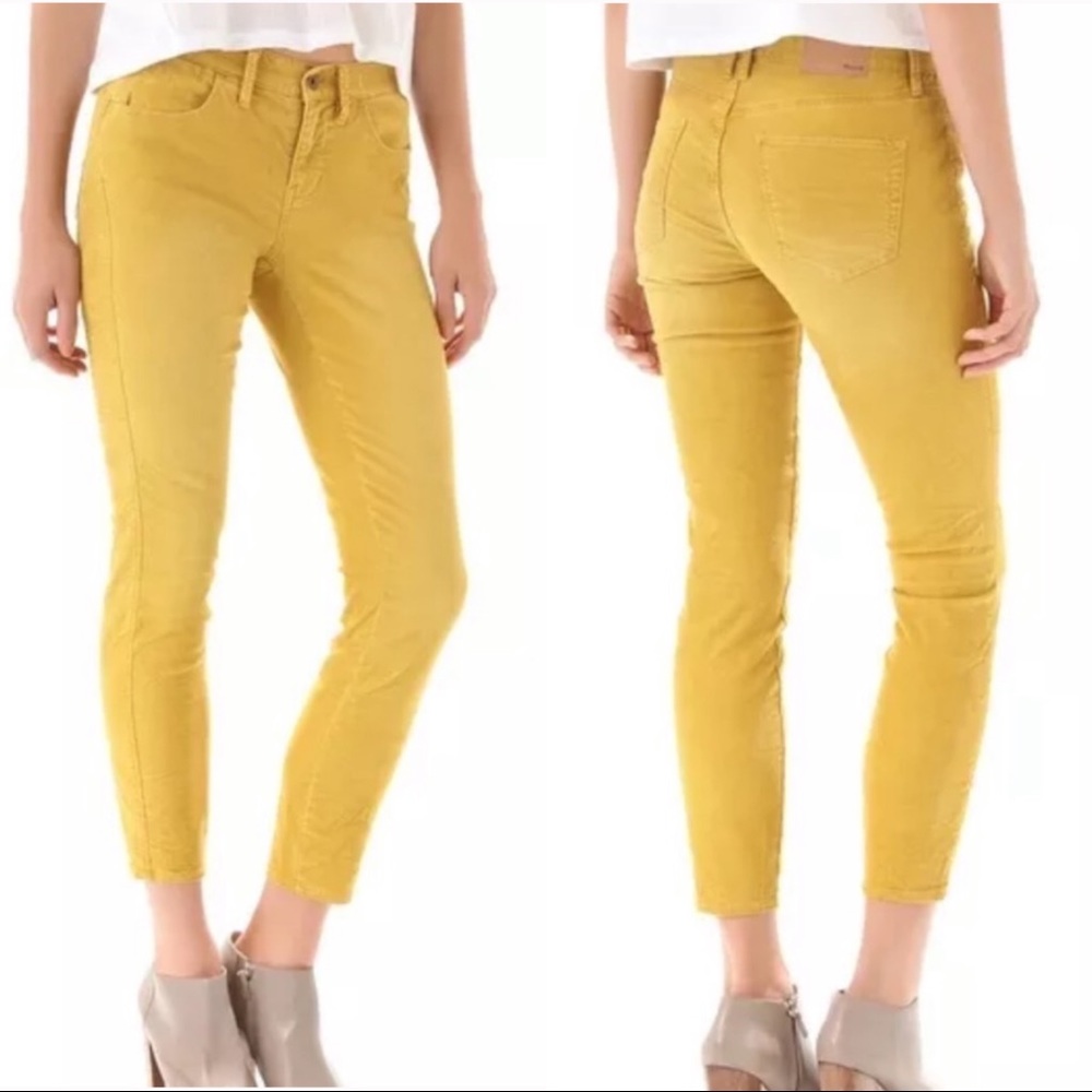 Madewell Skinny Cropped Corduroy yellow Pants